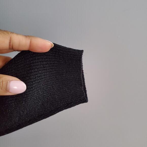 August Silk Knits Silk Blend Beaded Collar Black Sweater M - Picture 4 of 6